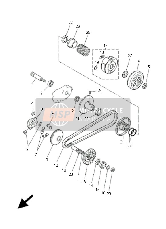 Yamaha YQ50 AEROX 2009 Clutch for a 2009 Yamaha YQ50 AEROX